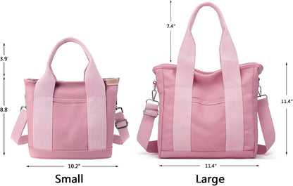 Small Tote Bag with Zipper Tote Bag for Women Canvas Crossbody Bag Shoulder Bag Satchel Hobo Bag Messenger Bag 2023