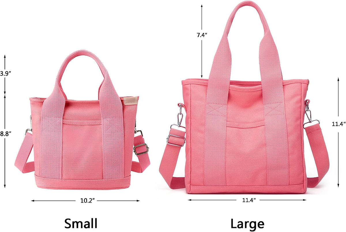 Small Tote Bag with Zipper Tote Bag for Women Canvas Crossbody Bag Shoulder Bag Satchel Hobo Bag Messenger Bag 2023