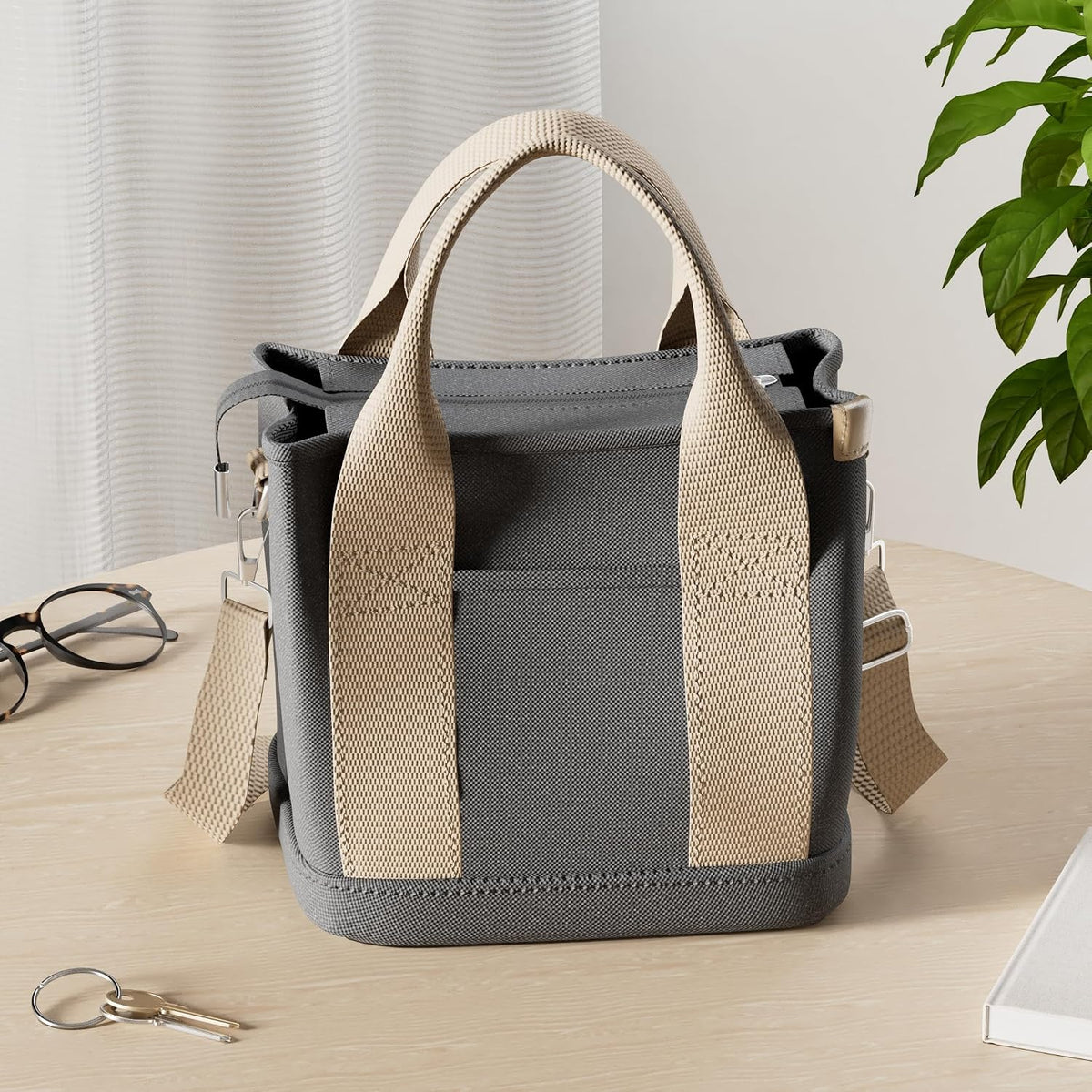 Small Tote Bag with Zipper Tote Bag for Women Canvas Crossbody Bag Shoulder Bag Satchel Hobo Bag Messenger Bag 2023