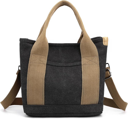 Small Tote Bag with Zipper Tote Bag for Women Canvas Crossbody Bag Shoulder Bag Satchel Hobo Bag Messenger Bag 2023