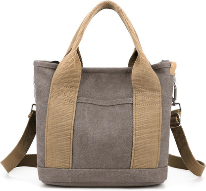 Small Tote Bag with Zipper Tote Bag for Women Canvas Crossbody Bag Shoulder Bag Satchel Hobo Bag Messenger Bag 2023