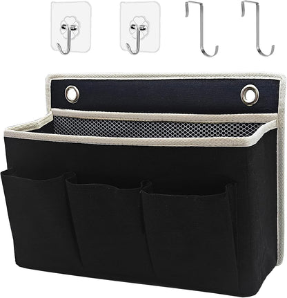 Wall Hanging Organizer Bag/Hanging Baskets with Large Mesh Compartment & 3 Pockets，Over the Door Organizer Space Saving Storage for Bedroom,RV Camper, Closet (Gray -2 Pack)