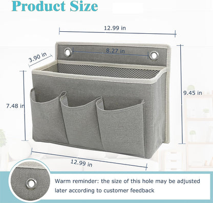 Wall Hanging Organizer Bag/Hanging Baskets with Large Mesh Compartment & 3 Pockets，Over the Door Organizer Space Saving Storage for Bedroom,RV Camper, Closet (Gray -2 Pack)