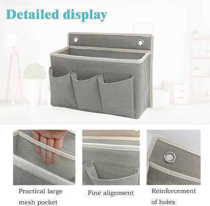 Wall Hanging Organizer Bag/Hanging Baskets with Large Mesh Compartment & 3 Pockets，Over the Door Organizer Space Saving Storage for Bedroom,RV Camper, Closet (Gray -2 Pack)