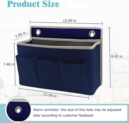 Wall Hanging Organizer Bag/Hanging Baskets with Large Mesh Compartment & 3 Pockets，Over the Door Organizer Space Saving Storage for Bedroom,RV Camper, Closet (Gray -2 Pack)