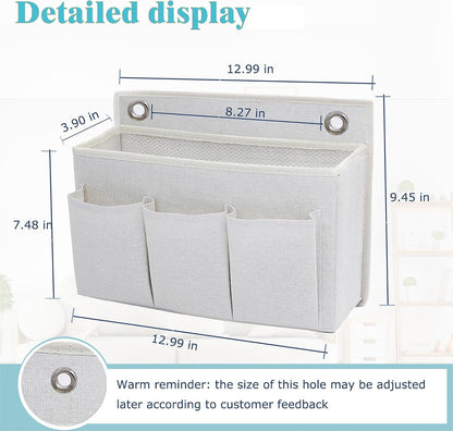 Wall Hanging Organizer Bag/Hanging Baskets with Large Mesh Compartment & 3 Pockets，Over the Door Organizer Space Saving Storage for Bedroom,RV Camper, Closet (Gray -2 Pack)