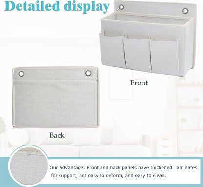 Wall Hanging Organizer Bag/Hanging Baskets with Large Mesh Compartment & 3 Pockets，Over the Door Organizer Space Saving Storage for Bedroom,RV Camper, Closet (Gray -2 Pack)