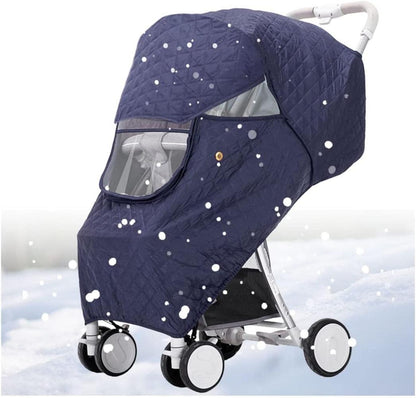Thickened Warm Material Universal Baby Stroller Rain Cover - Waterproof Weather Shield Waterproof Universal Large Transparent Window for Pushchairs Accessories Strollers Raincoa