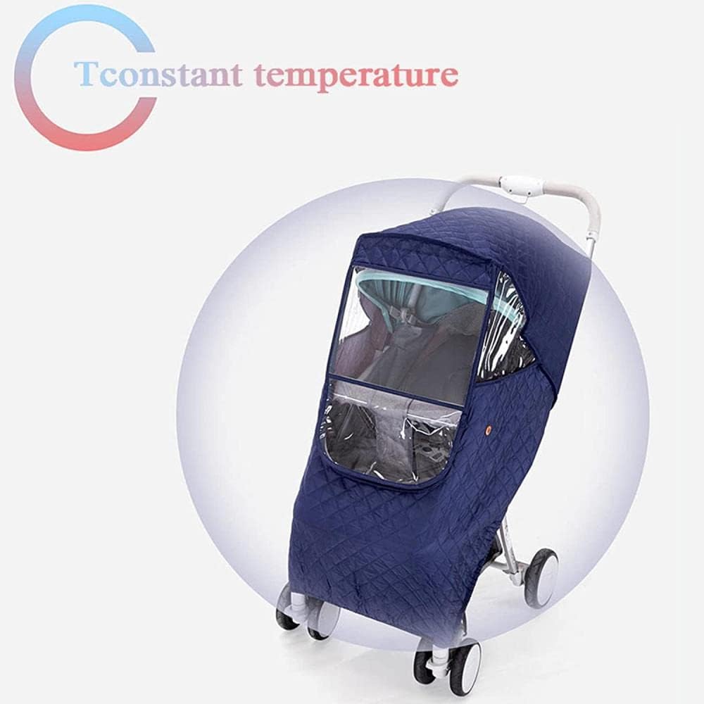 Thickened Warm Material Universal Baby Stroller Rain Cover - Waterproof Weather Shield Waterproof Universal Large Transparent Window for Pushchairs Accessories Strollers Raincoa