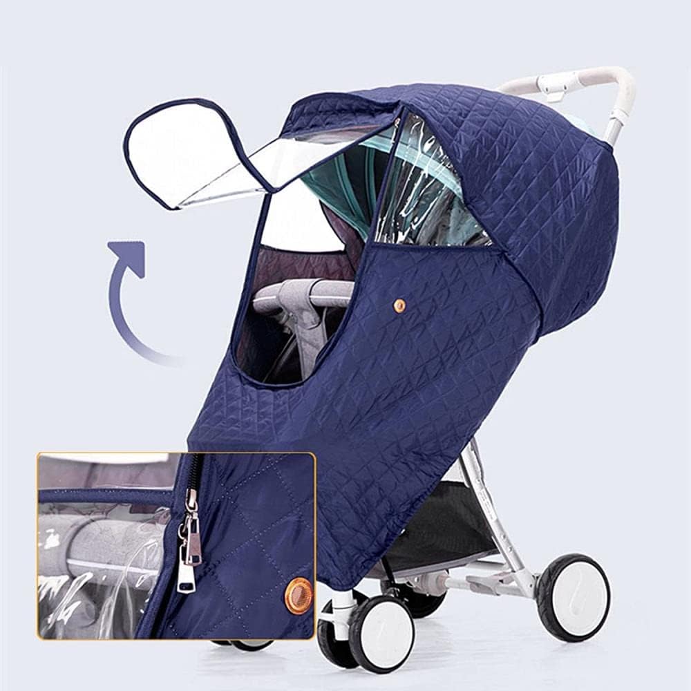 Thickened Warm Material Universal Baby Stroller Rain Cover - Waterproof Weather Shield Waterproof Universal Large Transparent Window for Pushchairs Accessories Strollers Raincoa