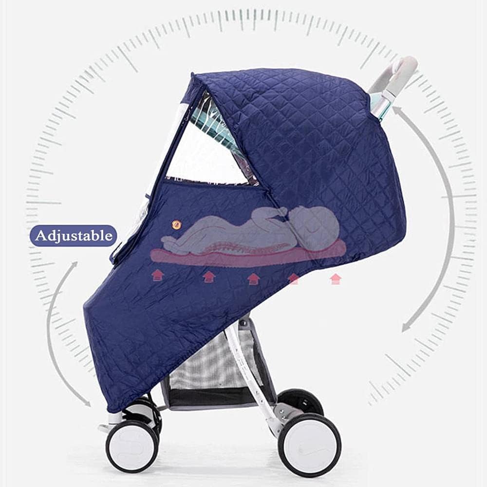 Thickened Warm Material Universal Baby Stroller Rain Cover - Waterproof Weather Shield Waterproof Universal Large Transparent Window for Pushchairs Accessories Strollers Raincoa