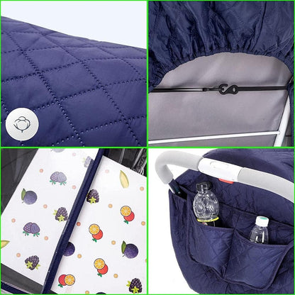 Thickened Warm Material Universal Baby Stroller Rain Cover - Waterproof Weather Shield Waterproof Universal Large Transparent Window for Pushchairs Accessories Strollers Raincoa