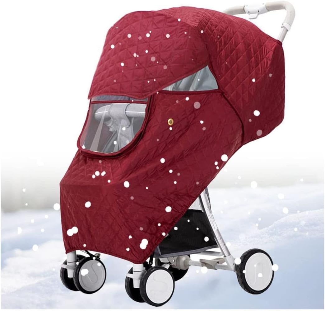 Thickened Warm Material Universal Baby Stroller Rain Cover - Waterproof Weather Shield Waterproof Universal Large Transparent Window for Pushchairs Accessories Strollers Raincoa