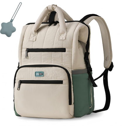 Quilted Diaper Backpack Multifunctional Large Baby Travel Bag