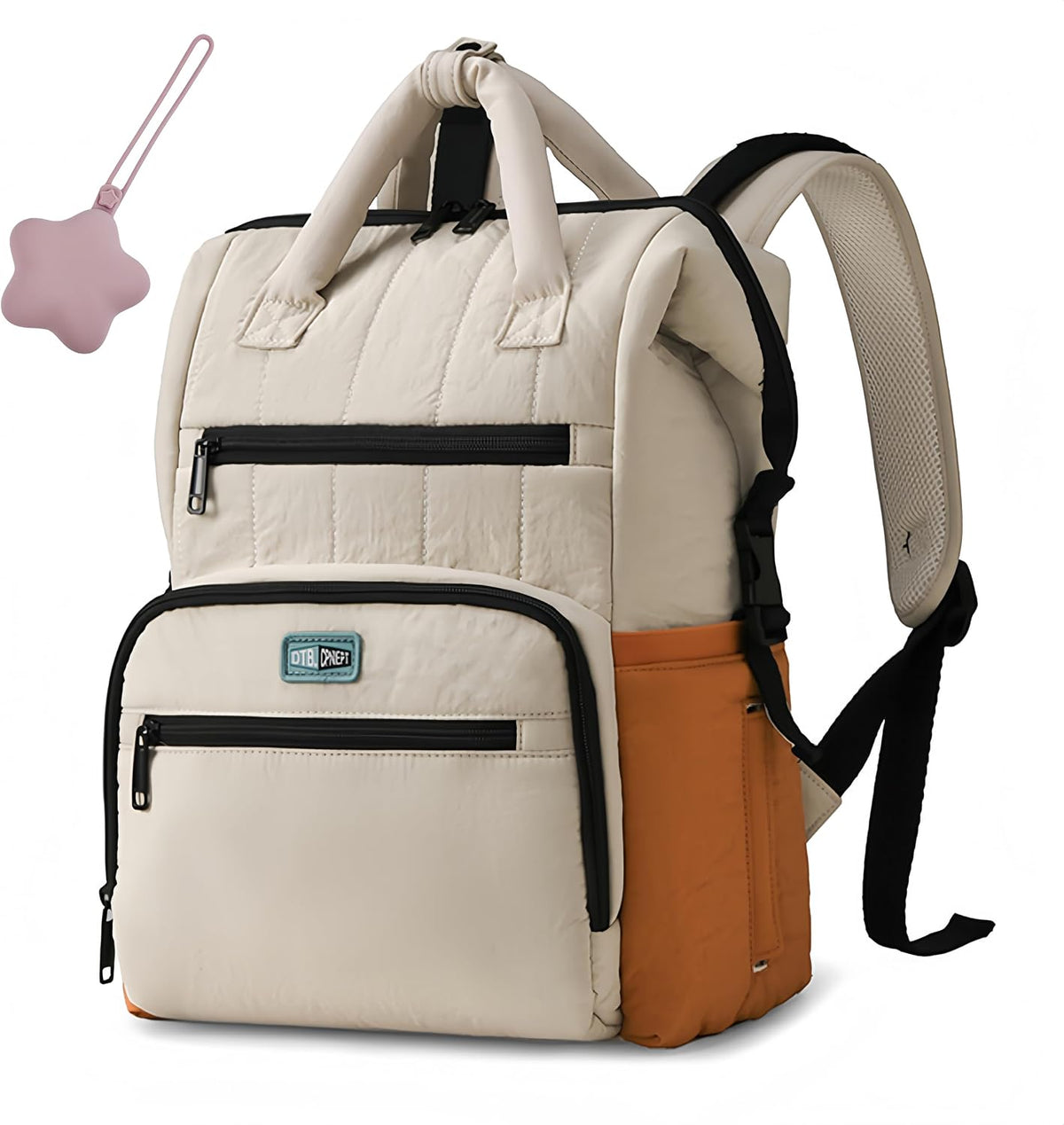 Quilted Diaper Backpack Multifunctional Large Baby Travel Bag