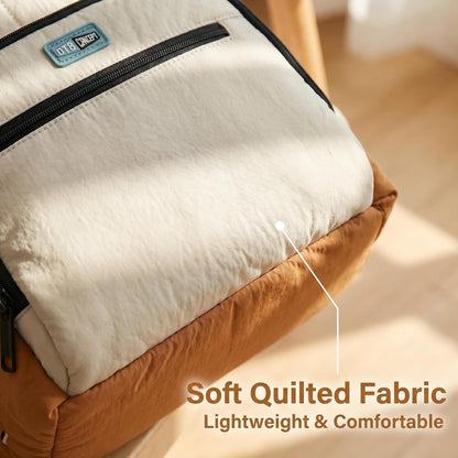 Quilted Diaper Backpack Multifunctional Large Baby Travel Bag
