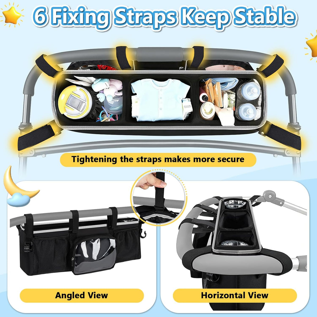 Double Stroller Organizer for Bob Duallie Jogger City Mini GT2 and Jeep