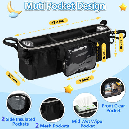 Double Stroller Organizer for Bob Duallie Jogger City Mini GT2 and Jeep