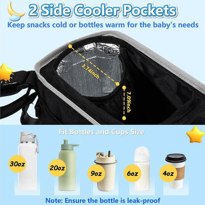 Double Stroller Organizer for Bob Duallie Jogger City Mini GT2 and Jeep