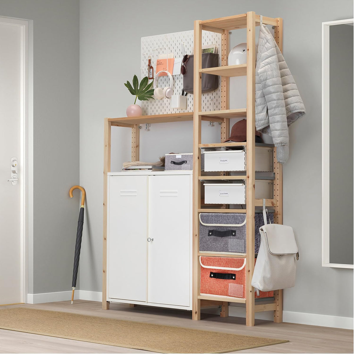 Small Storage Bins with Lids 2 Pack Linen Collapsible Cube Storage Basket with Handle, Foldable Fabric Storage Box with lids for Clothes Closet, Ornament Grey