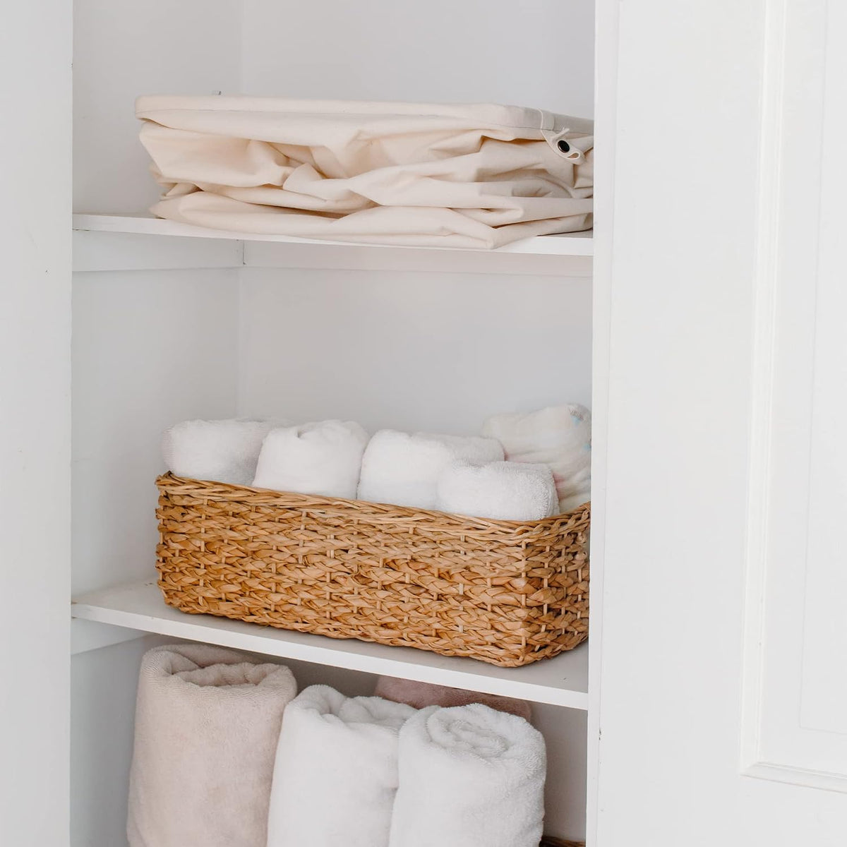 Loads of Fun Collapsible Hamper – Laundry Basket for Dirty Clothes & Towels – Tall Standing Organic Cotton Laundry Bag with Long Handles - Ideal for Bathroom, Bedroom or Kids’ Room, Gray