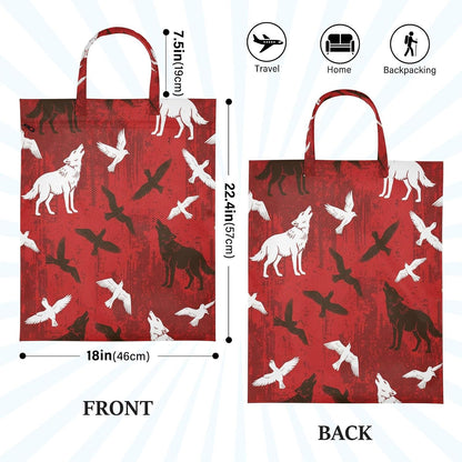Wolves Red Waterproof Travel Laundry Bag Washable 2-piece