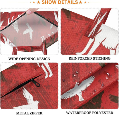 Wolves Red Waterproof Travel Laundry Bag Washable 2-piece