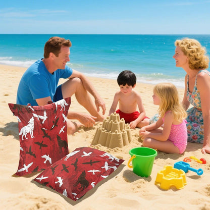 Wolves Red Waterproof Travel Laundry Bag Washable 2-piece