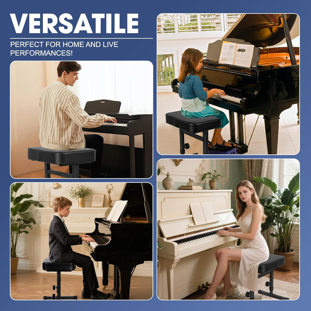 Piano Bench Adjustable Height