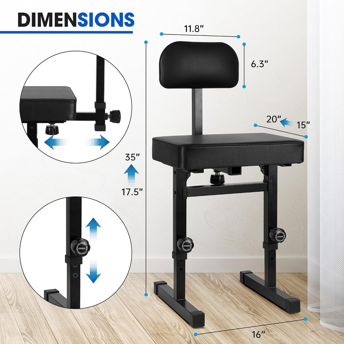 Piano Bench Adjustable Height