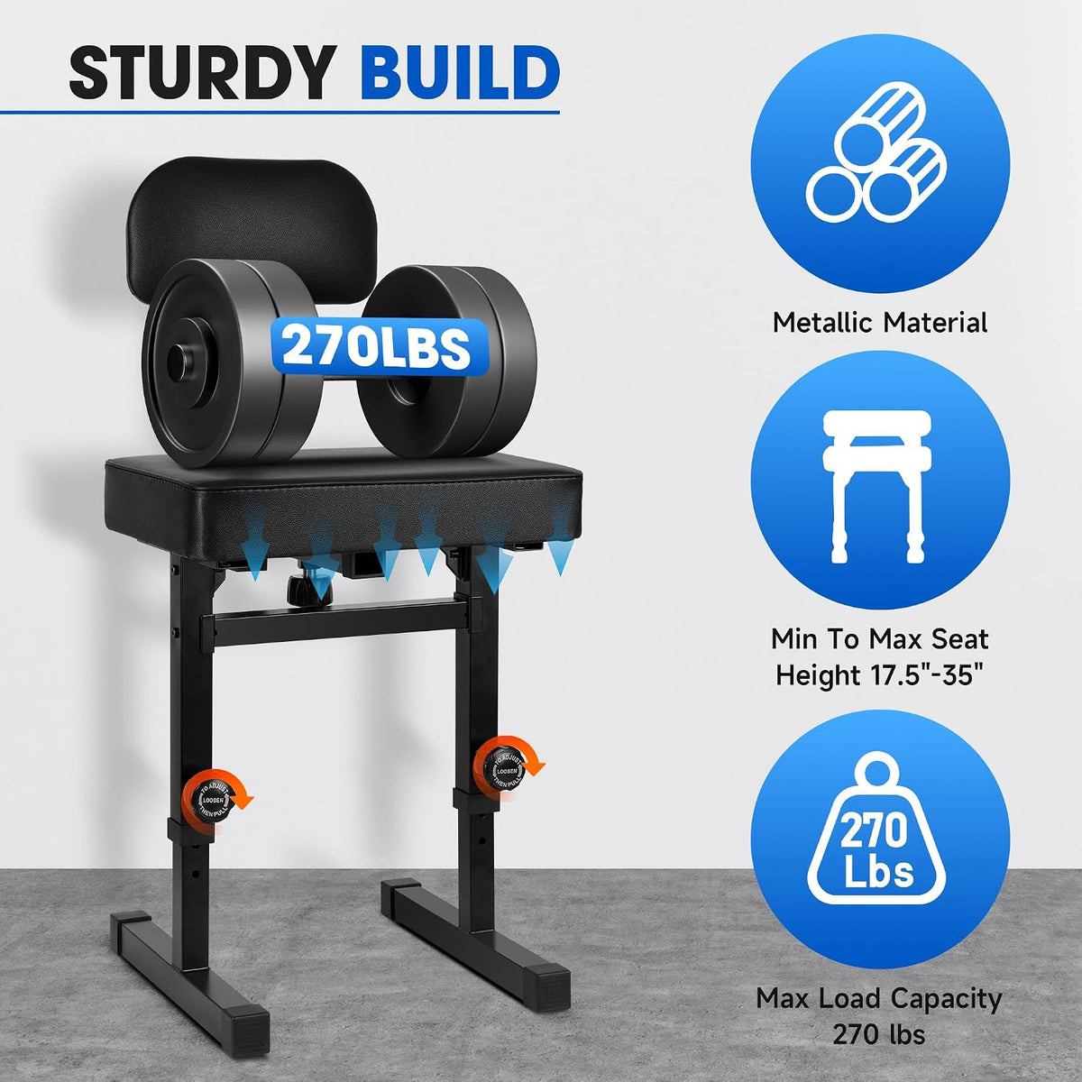 Piano Bench Adjustable Height