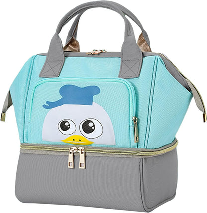 Large Capacity Diaper Bag Backpack, 2-Layer Design with Insulated Bottle Storage, Waterproof Baby Care Organizer, (Neutral Grey)