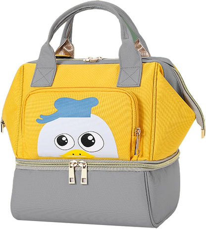 Large Capacity Diaper Bag Backpack, 2-Layer Design with Insulated Bottle Storage, Waterproof Baby Care Organizer, (Neutral Grey)
