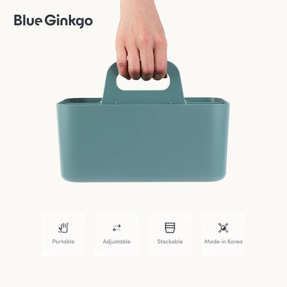 Stackable Organizer Caddy, Rectangle, Green, Made in Korea