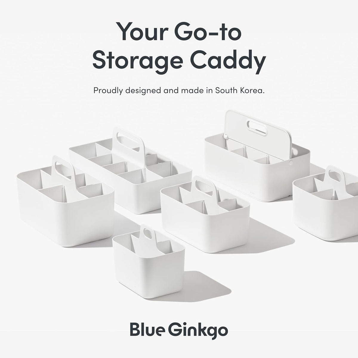 Stackable Organizer Caddy, Rectangle, Green, Made in Korea