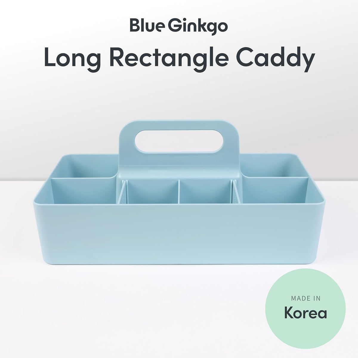 Stackable Organizer Caddy, Rectangle, Green, Made in Korea