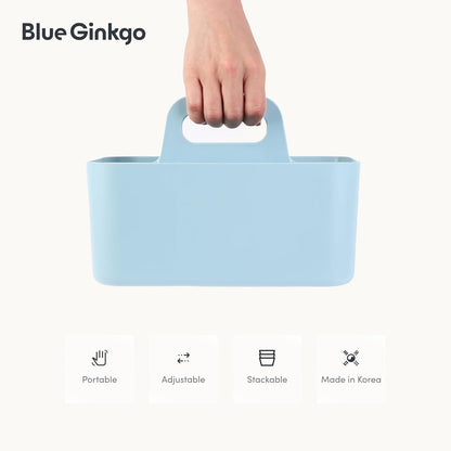 Stackable Organizer Caddy, Rectangle, Green, Made in Korea