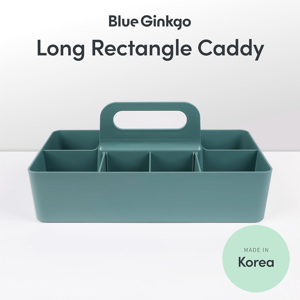 Stackable Organizer Caddy, Rectangle, Green, Made in Korea