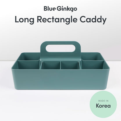 Stackable Organizer Caddy, Rectangle, Green, Made in Korea