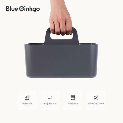 Stackable Organizer Caddy, Rectangle, Green, Made in Korea
