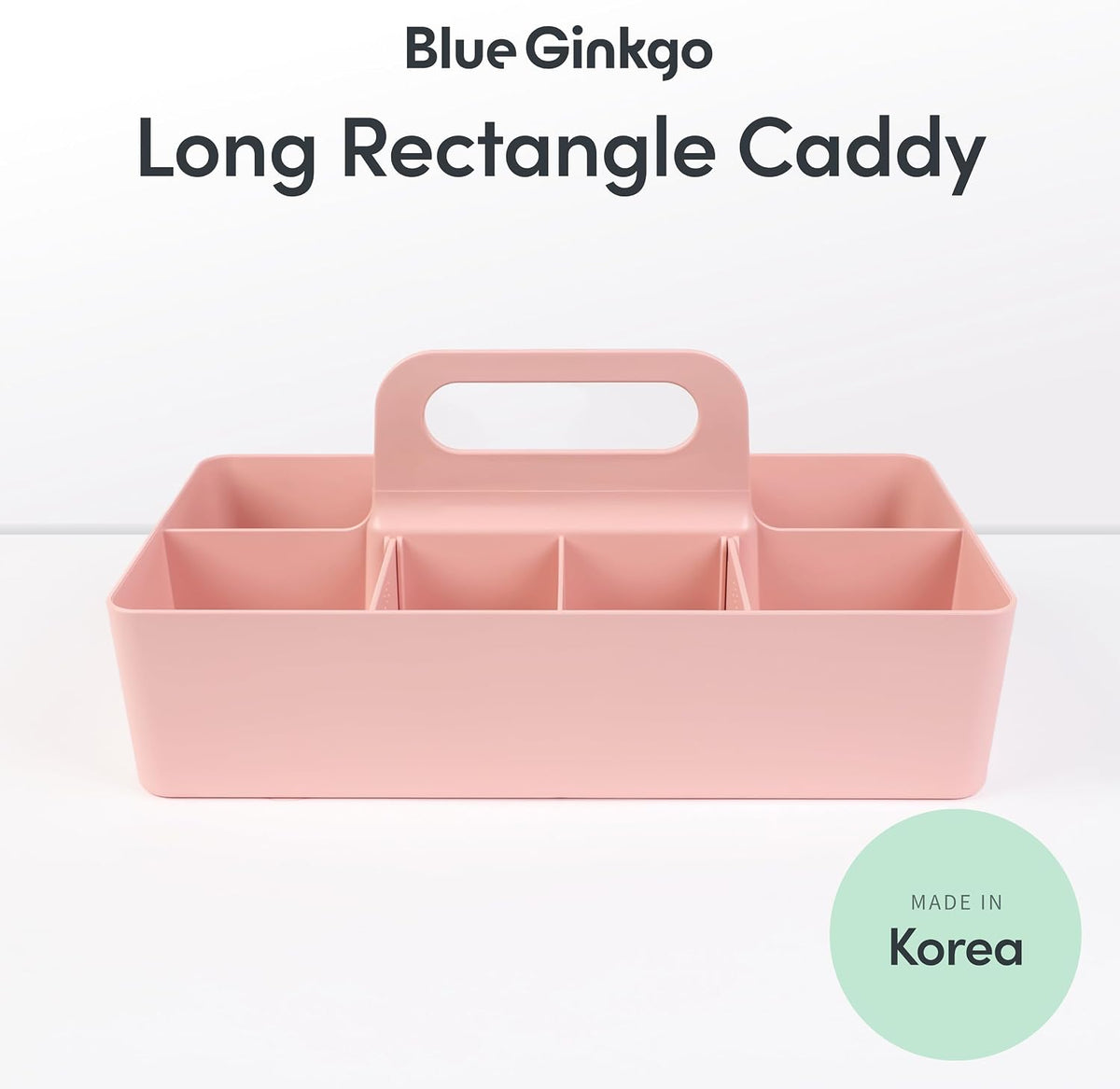 Stackable Organizer Caddy, Rectangle, Green, Made in Korea