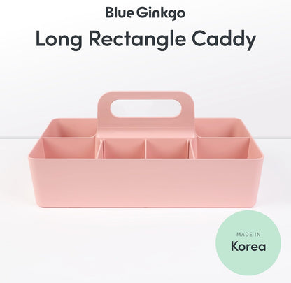 Stackable Organizer Caddy, Rectangle, Green, Made in Korea