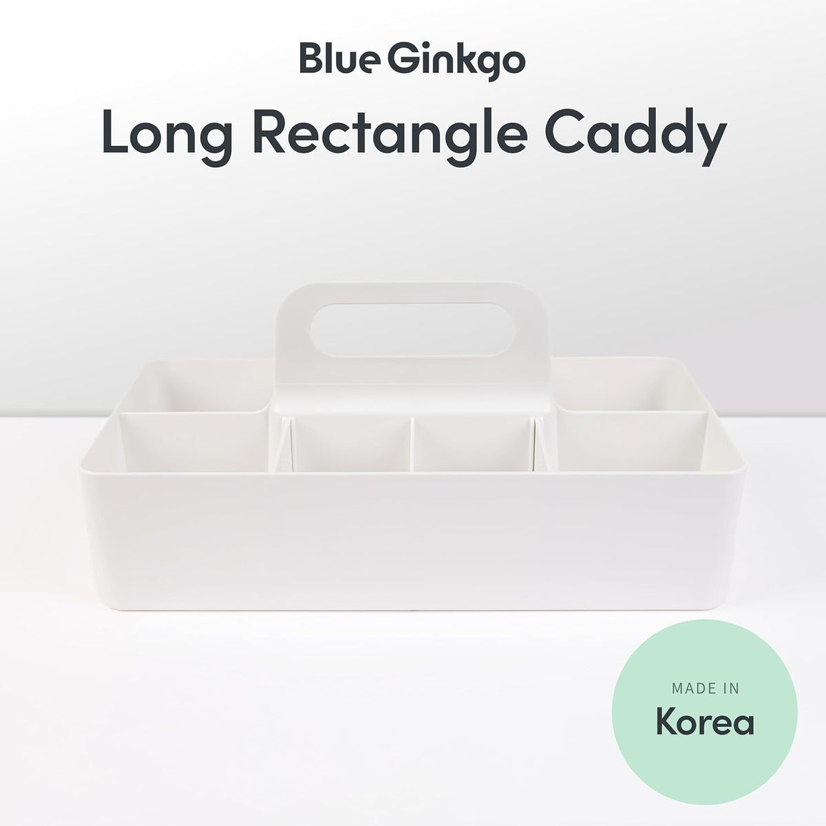 Stackable Organizer Caddy, Rectangle, Green, Made in Korea