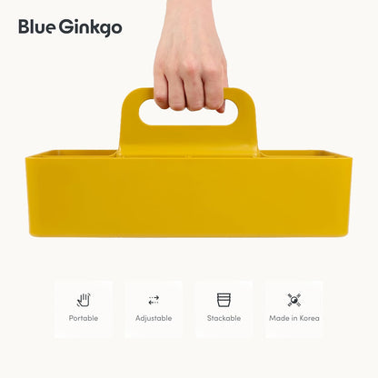 Stackable Organizer Caddy, Rectangle, Green, Made in Korea