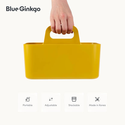 Stackable Organizer Caddy, Rectangle, Green, Made in Korea