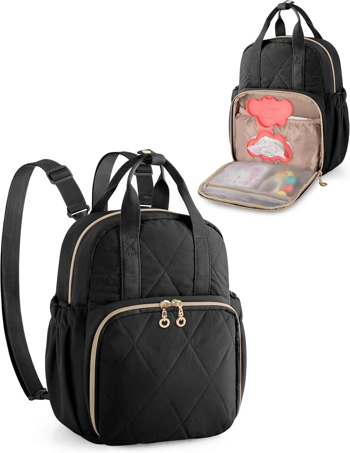 Small Diaper Bag Backpack, Mini Diaper Purse Crossbody Bag for Women
