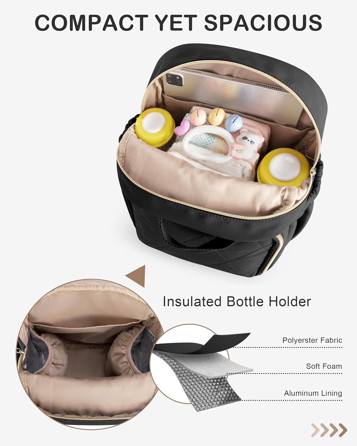 Small Diaper Bag Backpack, Mini Diaper Purse Crossbody Bag for Women