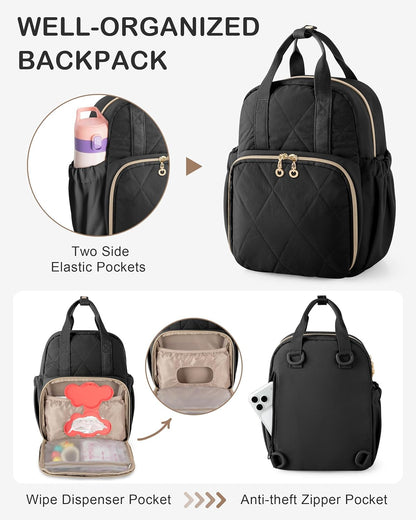 Small Diaper Bag Backpack, Mini Diaper Purse Crossbody Bag for Women