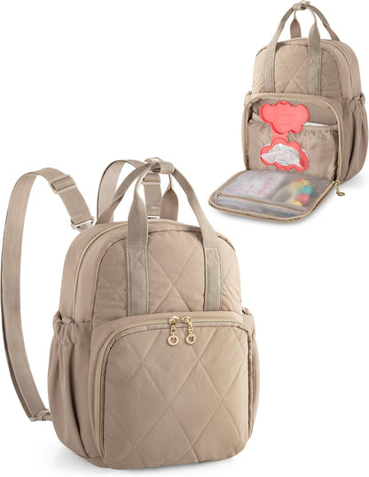 Small Diaper Bag Backpack, Mini Diaper Purse Crossbody Bag for Women