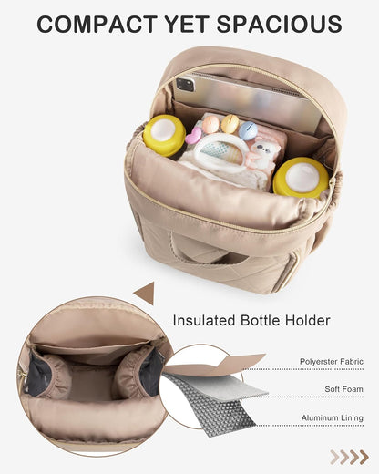Small Diaper Bag Backpack, Mini Diaper Purse Crossbody Bag for Women
